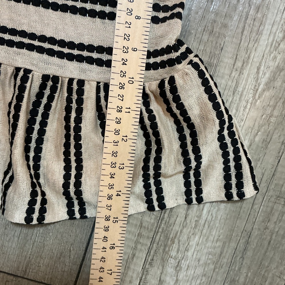 Free People Dress XS Black Lace Sleeveless Striped Ruffle Hem‎ Casual Summer - Picture 5 of 8